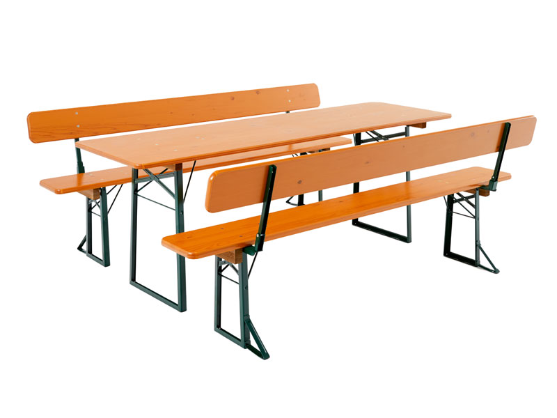 Festzeltgarnitur mit Rueckenlehne freigestellt